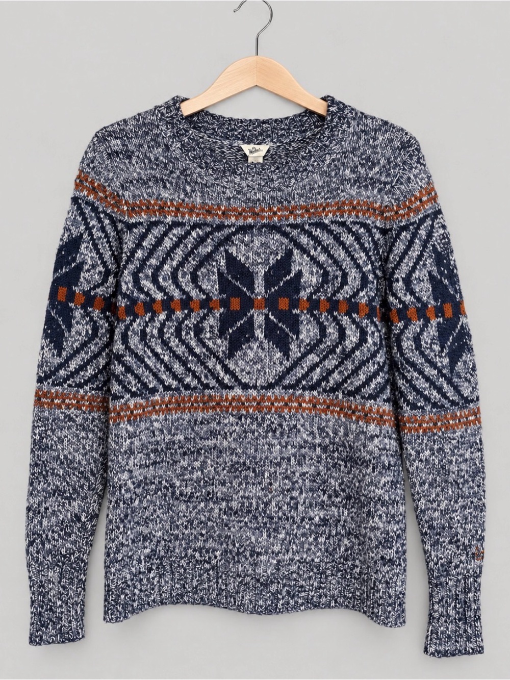 Woolrich Fair Isle Blue Knit Sweater Womens XS